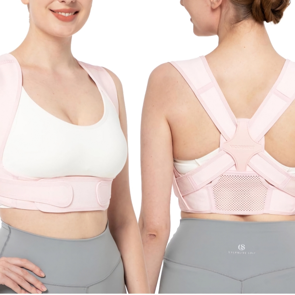 Vicorrect Posture Corrector for Women - Upper Back Brace Adjustable